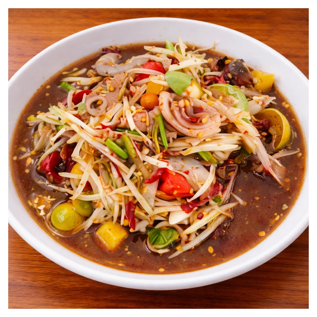 Papaya Salad at Som Tam Tid Zaeb in Pattaya