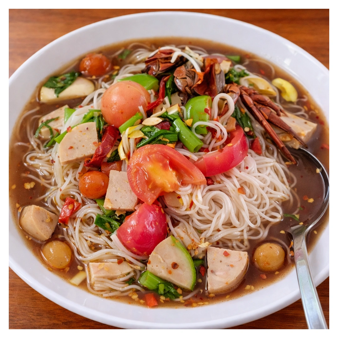Somtam Chua + Pork Sausage at Som Tam Tid Zaeb in Pattaya